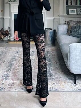 BLACK LACE PANTS